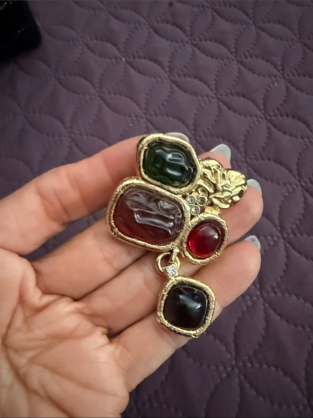 Authentic Vintage Givenchy Cabochon Brooch